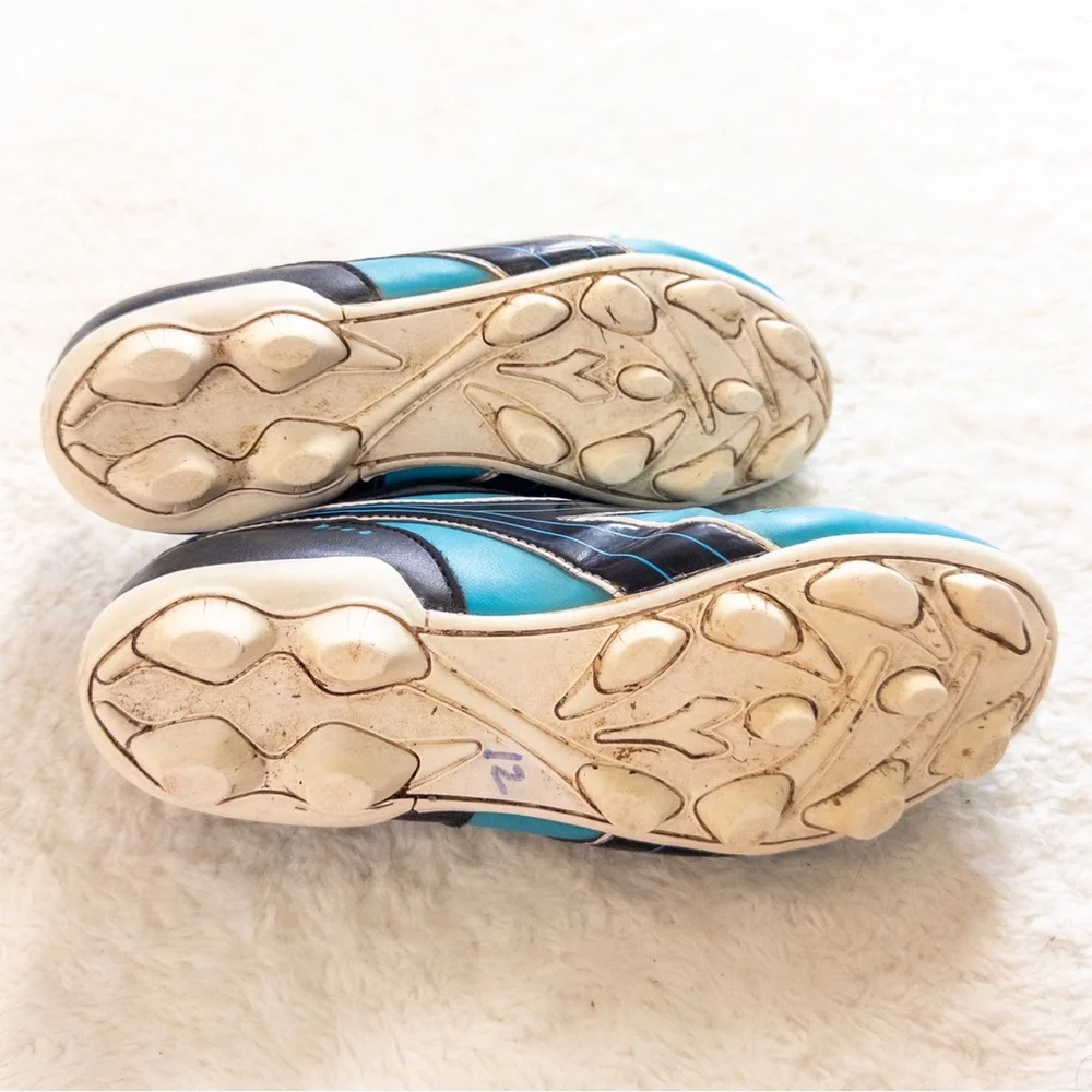 Kids Blue and Black Soccer Shoes
